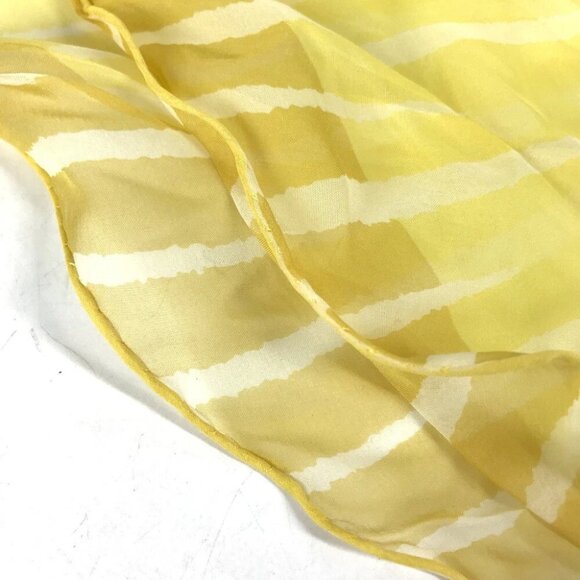 HERMES triangle Triangle stripe Scarf silk yellow - Picture 13 of 13